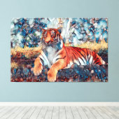 MOSAIC TIGER STRETCHCHED LEINWAND ART PRINT (Insitu (Holzboden))