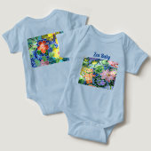 Mosaic Tile Koi Pond Baby Strampler