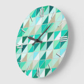 Mosaic Tiles - shades of seafoam green Große Wanduhr (Winkel)