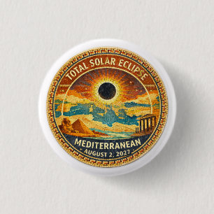 Mosaic Totale Sonnenfinsternis 2027 Aufkleber Button