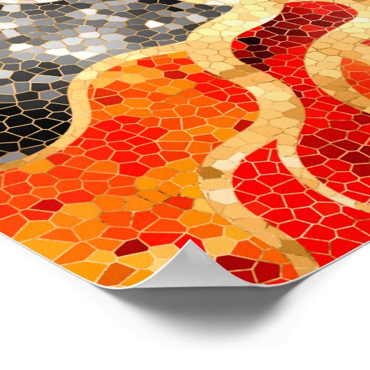 Mosaic Tree of life - Yin Yang Poster (Ecke)