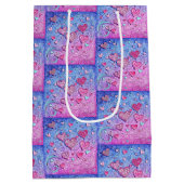 Mosaic Valentine Hearts Mittlere Geschenktüte (Rückseite)