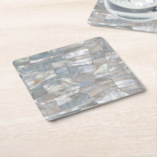 Mosaic Waves Art - Just Pearl Rechteckiger Pappuntersetzer (angewinkelt)