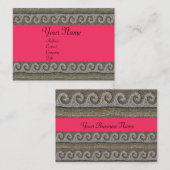 MOSAIC WAVES, hellgrau-braun, rosa Visitenkarte (Vorne/Hinten)