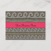 MOSAIC WAVES, hellgrau-braun, rosa Visitenkarte (Rückseite)