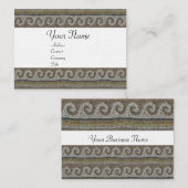 MOSAIC WAVES, hellgraubraune, weiße Leinen Visitenkarte (Vorne/Hinten)