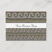 MOSAIC WAVES, hellgraubraune, weiße Leinen Visitenkarte (Rückseite)