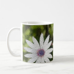 Mosaic White Daisy Bush Blume Kaffeetasse