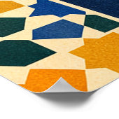 Mosaic Woman Portrait Art Geometric Boho Poster (Ecke)