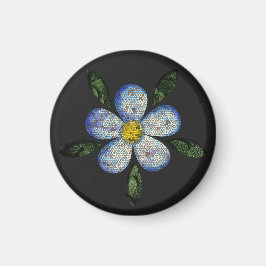 Mosaico botânico e simético com tema floral magnet