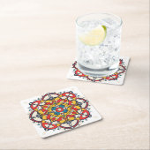 mosaigelb rot rechteckiger pappuntersetzer (Vor Ort)