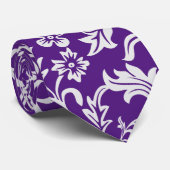 Mosaik % 00 2 0ً Weiße lila Blätter, Blumenmuster Krawatte (Gerollt)