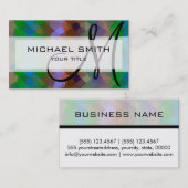 Mosaik Abstrakt Art Custom Monogram #17 Visitenkarte (Vorne/Hinten)
