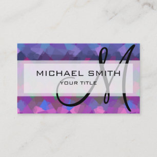 Mosaik Abstrakt Art Custom Monogram #28 Visitenkarte