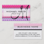 Mosaik Abstrakt Art Custom Monogram #58 Visitenkarte (Vorne/Hinten)