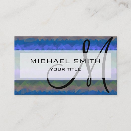 Mosaik Abstrakt Art Custom Monogram #63 Visitenkarte (Vorderseite)
