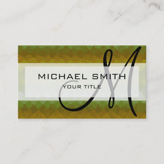 Mosaik Abstrakt Art Custom Monogram #80 Visitenkarte (Vorderseite)