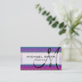 Mosaik Abstrakt Art Custom Monogram #93 Visitenkarte (Stehend Vorderseite)