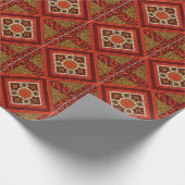 Mosaik Abstrakt florale Kunst Rot und Braun Geschenkpapier (Ecke)