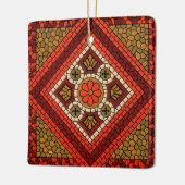 Mosaik Abstrakt florale Kunst Rot und Braun Keramikornament (Links)