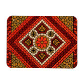 Mosaik Abstrakt florale Kunst Rot und Braun Magnet (Horizontal)
