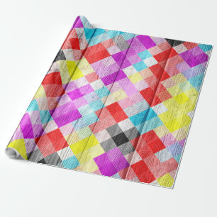 Mosaik Abstrakt Pastelholz Geschenkpapier