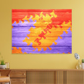 Mosaik Abstrakt Pastelholz Leinwanddruck (Insitu (Wohnzimmer))