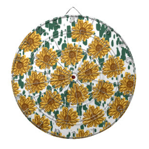 Mosaik-Abstrakt-Sonnenblumen-Terrazzo-Muster Dartscheibe