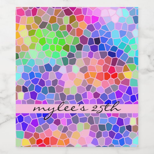 Mosaik Abstrakt Weinetikett (Einzelnes Label)