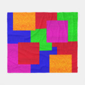 Mosaik-Abstrakte Farbmuster, Fleecedecke (Vorderseite (Horizontal))