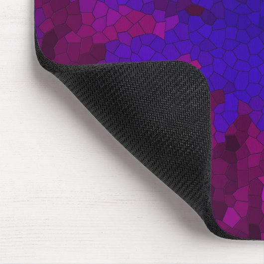 Mosaik-Abstrakte Tile in Blues und Purples Mousepad (Ecke)