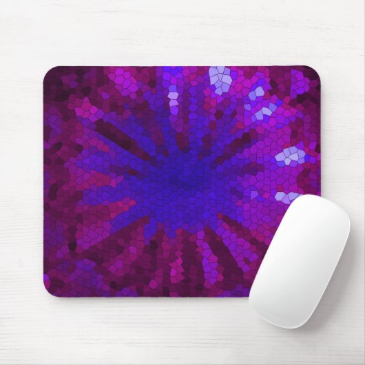 Mosaik-Abstrakte Tile in Blues und Purples Mousepad (Mit Mouse)