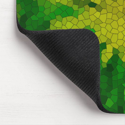 Mosaik-Abstrakte Tile in Grüntönen und Gelb - Mousepad (Ecke)