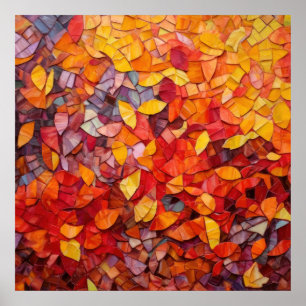 Mosaik abstrakter Herbst Poster