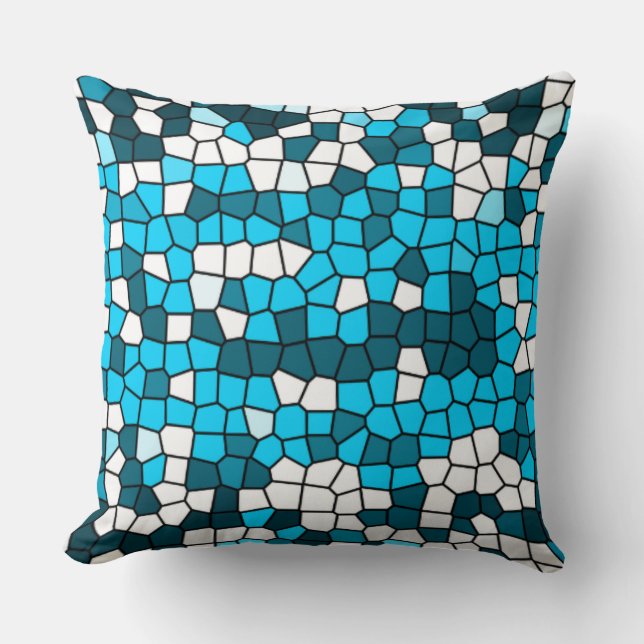 Mosaik-Abstraktes Muster Kissen (Vorderseite)