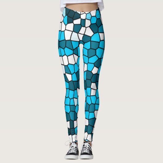 Mosaik-Abstraktes Muster Leggings (Vorderseite)