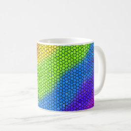 Mosaik-Abstraktes Regenbogendesign - Kaffeetasse