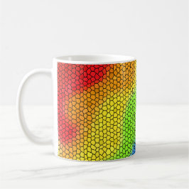Mosaik-Abstraktes Regenbogendesign - Kaffeetasse