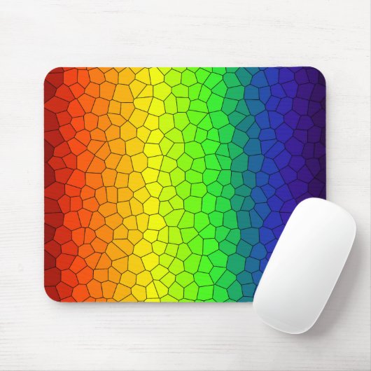 Mosaik-Abstraktes Regenbogendesign Mousepad (Mit Mouse)