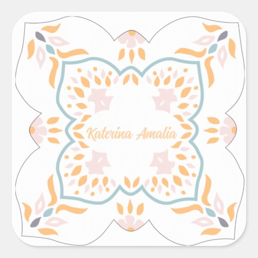 Mosaik am Meer Quadratischer Aufkleber (Vorderseite)