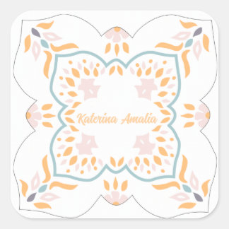 Mosaik am Meer Quadratischer Aufkleber