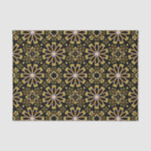 Mosaik Arabesque Gold und Schwarz Geometrisches Mu Seidenpapier (Vorderseite)