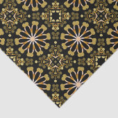 Mosaik Arabesque Gold und Schwarz Geometrisches Mu Seidenpapier (Ausschnitt)