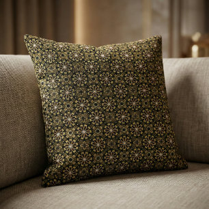 Mosaik Arabesque Gold und Schwarz Geometrisches Mu Stoff