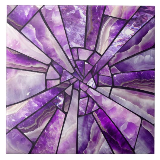 Mosaik Art - Amethyst Collage Fliese (Vorderseite)