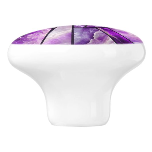 Mosaik Art - Amethyst Collage Keramikknauf (Seitenansicht)