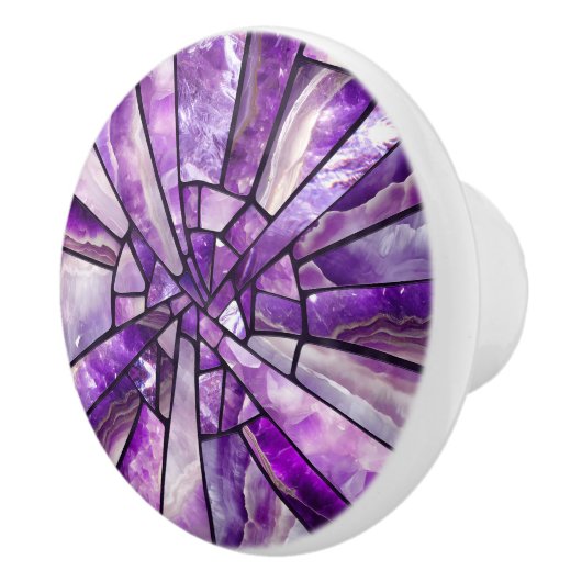 Mosaik Art - Amethyst Collage Keramikknauf (Rechts)