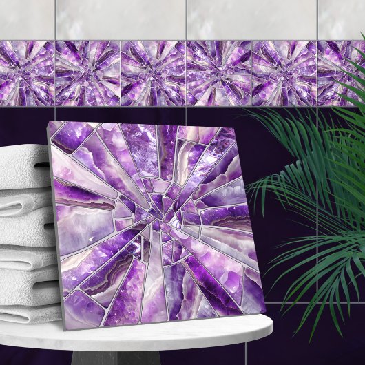 Mosaik Art - Amethyst und Pearl Fliese