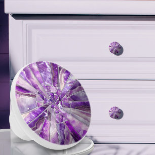 Mosaik Art - Amethyst und Pearl Keramikknauf