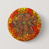 Mosaik Art Dog Paw Print Button (Vorderseite)